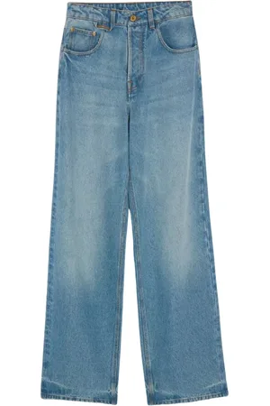 Jacquemus Jeansy, Mężczyzna, Niebieski, W31, Bawełna, Niebieskie jeansy o prostym kroju