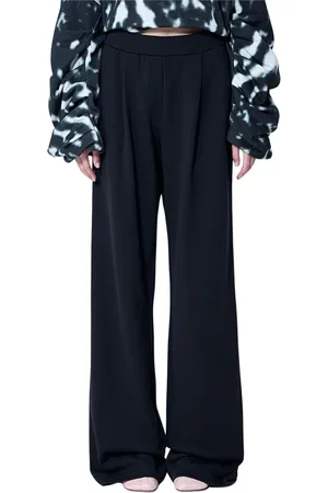DRIES VAN NOTEN Spodnie, Kobieta, Czarny, S, Bawełniane Spodnie Sportowe