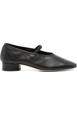 Aeyde Buty, Kobieta, Czarny, 39 EU, Zamsz, Czarne Skórzane Buty na Wsuwane z Kwadratowym Nosem