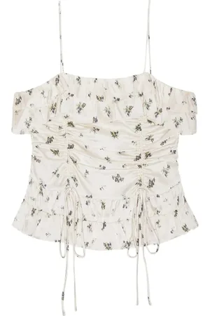 Ganni Koszulki, Kobieta, Beżowy, M, Satin Slip Top