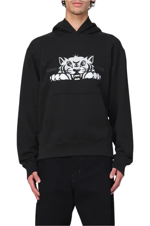 Kenzo Bluzy, Mężczyzna, Czarny, L, Przytulny Tiger Fleece Sweter