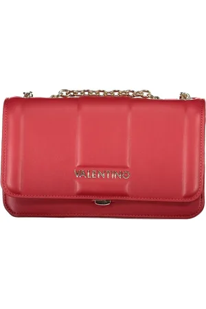 Valentino by Mario Valentino Torebki, Kobieta, Czerwony, ONE SIZE, Len, Czerwona Torba na Ramię z Łańcuchem