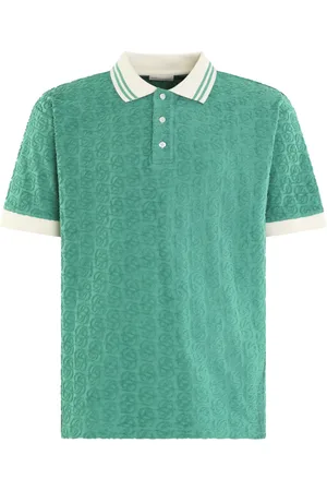 Drôle de Monsieur Koszulki, Mężczyzna, Zielony, M, Koszulka Polo z Monogramem Styl Klasyczny