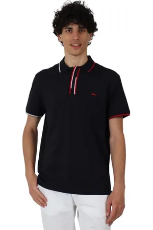 HARMONT&BLAINE Koszulki, Mężczyzna, Niebieski, 2XL, Bawełna, Polo Z Wielokolorowymi Lamówkami