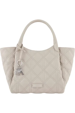 Emporio Armani Torebki, Kobieta, Beżowy, ONE SIZE, Torebka zakupowa z imitacji skóry z dekoracyjnym pikowaniem