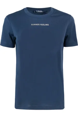 Max Mara Koszulki, Kobieta, Niebieski, XS, Niebieskie T-shirty i Pola