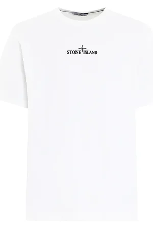 Stone Island Koszulki, Mężczyzna, Biały, S, Męski T-shirt z odciskiem palca Biały