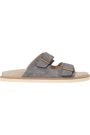 Brunello Cucinelli Buty, Mężczyzna, Niebieski, 40 EU, Zamsz, Avion Zamszowe Sandały na Rzepy