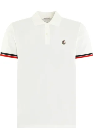 Moncler Koszulki, Mężczyzna, Biały, M, Męskie Polo Slim Fit