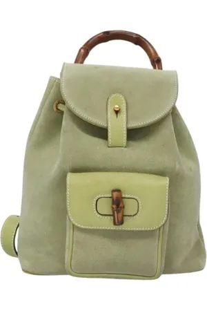 Gucci Pre-owned, Kobieta, Zielony, ONE SIZE, Skóra, Pre-owned Suede backpacks