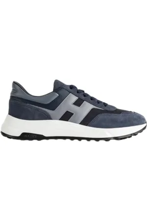 Hogan Buty, Mężczyzna, Niebieski, 44 EU, Zamsz, Granatowe Skórzane Sneakersy
