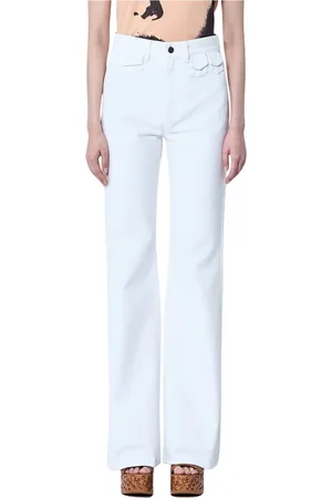 Chloé Jeansy, Kobieta, Biały, M, Denim, Jeansyy Flare z Mini Klapkami