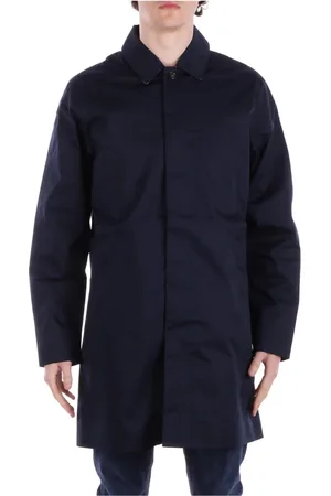 Barbour Płaszcze, Mężczyzna, Niebieski, L, Niebieskie Płaszcze z Logo i Kieszeniami