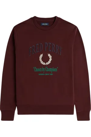 Fred Perry Bluzy, Mężczyzna, Czerwony, S, Bluza z haftem Champion