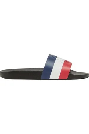 Moncler Buty, Mężczyzna, Wielobarwność, 39 EU, Białe Tricolour Slides Casual Obuwie