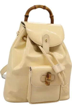 Gucci Pre-owned, Kobieta, Beżowy, ONE SIZE, Skóra, Pre-owned Leather backpacks