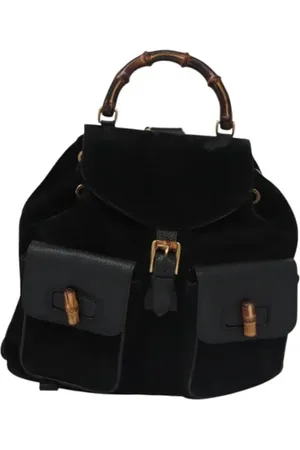 Gucci Pre-owned, Kobieta, Czarny, ONE SIZE, Skóra, Pre-owned Suede backpacks