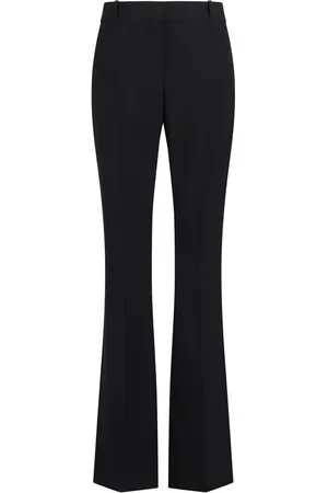 Alexander McQueen Spodnie, Kobieta, Czarny, L, Monochromatyczne Spodnie Wełniane