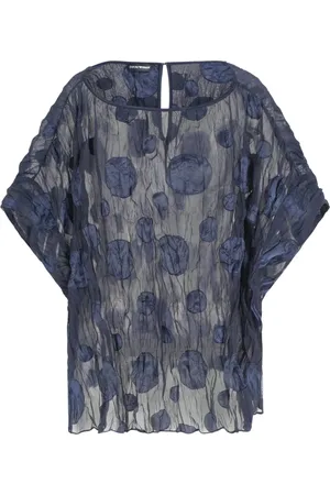Emporio Armani Bluzki, Kobieta, Niebieski, L, Stylowy top damski z wzorem w kształcie kół