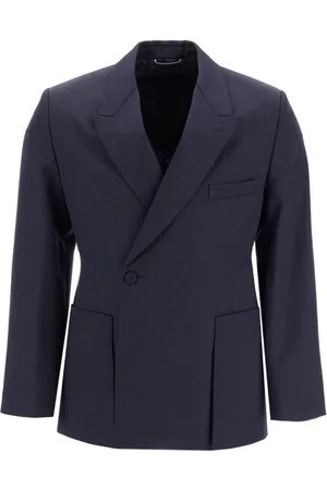 Dior Kurtki, Mężczyzna, Niebieski, L, Niebieski Wełniany Blezer Aw 24