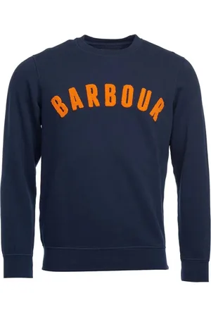 Barbour Bluzy, Mężczyzna, Niebieski, XL, Nowoczesny Sweter Preppy z Bawełny
