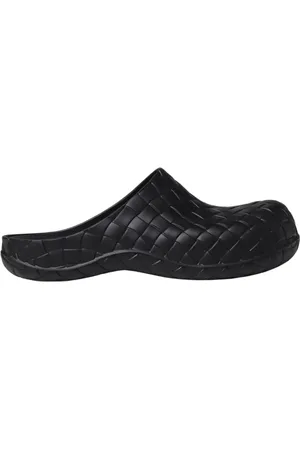 Bottega Veneta Buty, Mężczyzna, Czarny, 40 EU, Płócienne Sandały z Drewnem