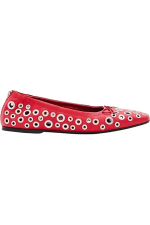 Golden Goose Buty, Kobieta, Czerwony, 40 EU, Czerwone Baletki z Przetarciami