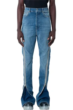 Rick Owens Jeansy, Mężczyzna, Niebieski, W30, Jeansyy z zamkiem błyskawicznym