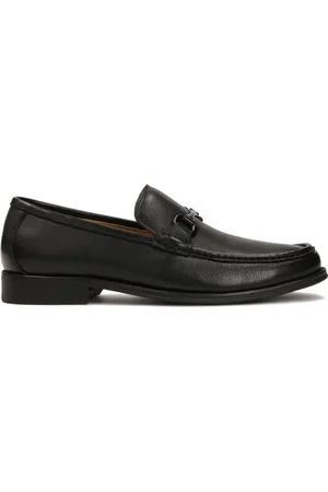 Kazar Buty, Mężczyzna, Czarny, 41 EU, Len, Czarne mokasyny z ozdobnymi metalowymi elementami