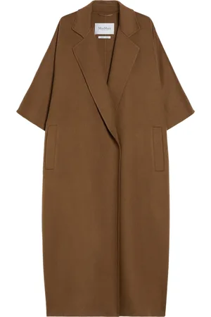 Max Mara Płaszcze, Kobieta, brązowy, S, Stylowa Skórzana Gitano Torebka