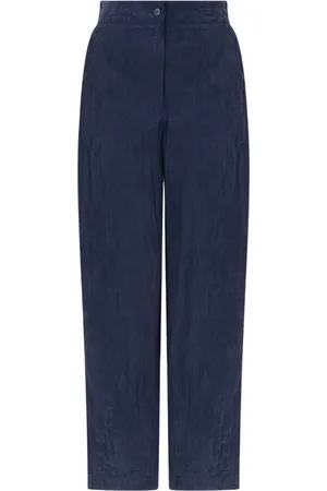 Emporio Armani Spodnie, Kobieta, Niebieski, L, Luksusowe ciemnoniebieskie spodnie z elastycznym pasem