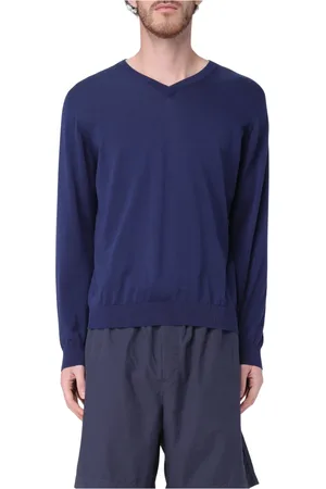 DRUMOHR Swetry, Mężczyzna, Niebieski, L, V Neck Sweater