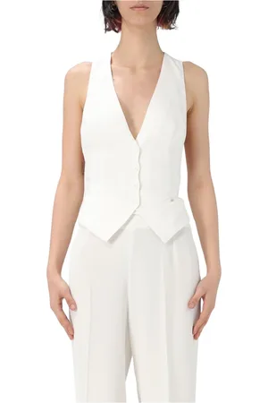 Elisabetta Franchi Kurtki, Kobieta, Biały, M, Stylowy Gilet dla Trendy Look