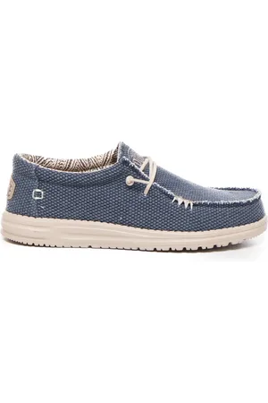 Hey dude Buty, Mężczyzna, Niebieski, 44 EU, Niebieskie płaskie buty z elastycznymi sznurówkami