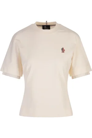Moncler Koszulki, Kobieta, Biały, S, Białe T-shirty i Pola z Poliamidem