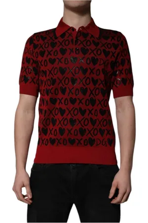 Dolce & Gabbana Koszulki, Mężczyzna, Czerwony, M, Czerwona Xoxo Polo z Kołnierzykiem