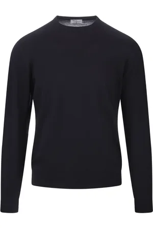 FEDELI Swetry, Mężczyzna, Niebieski, 2XL, Niebieski Sweter z Wełny