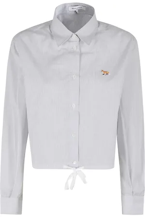 Maison Kitsuné Bluzki, Kobieta, Biały, 2XS, Koszula w Paski