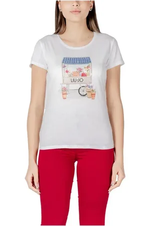 Liu Jo Koszulki, Kobieta, Biały, S, Uniwersalny T-shirt z Bawełny dla Kobiet