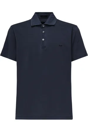 FAY Koszulki, Mężczyzna, Niebieski, S, Niebieski Polo z Jerseyu z Haftowanym Logo