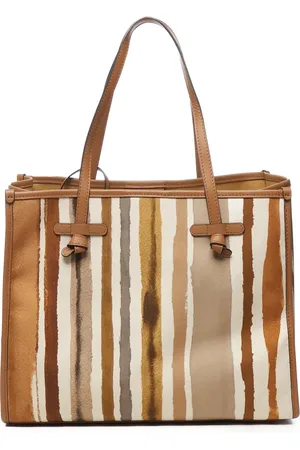 Gianni chiarini Torebki, Kobieta, Beżowy, ONE SIZE, Naturalna skórzana i tkaninowa torba Marcella