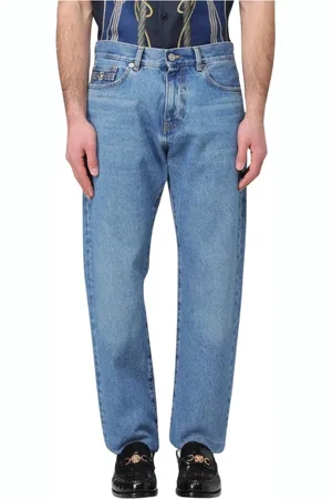 VERSACE Jeansy, Mężczyzna, Niebieski, W30, Klasyczne Dżinsy w Kolorze Niebieskim