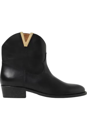 Via Roma Buty, Kobieta, Czarny, 39 EU, Czarne Skórzane Botki