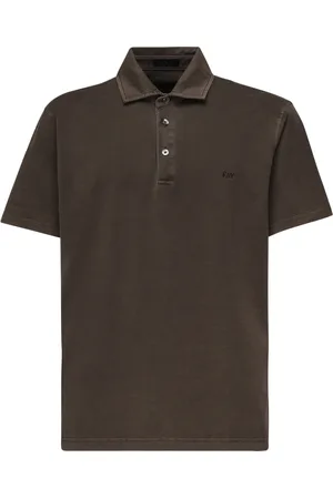 FAY Koszulki, Mężczyzna, brązowy, M, Polo z Jerseyu z Haftowanym Logo