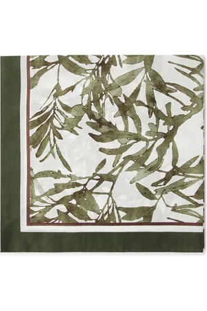 Brunello Cucinelli Akcesoria, Kobieta, Wielobarwność, ONE SIZE, Szal z bawełny z nadrukiem Herbarium