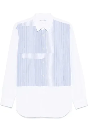 Comme des Garçons Koszule, Mężczyzna, Biały, M, Biała Koszula z Guzikami i Faldą