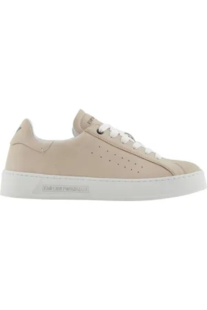Emporio Armani Buty, Mężczyzna, Beżowy, 37 EU, Beżowe Skórzane Damskie Buty Casual