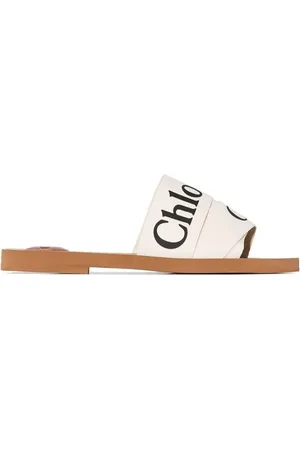 Chloé Buty, Kobieta, Biały, 37 EU, Płaskie Klapki Woody