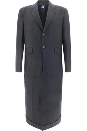 JUNYA WATANABE Płaszcze, Mężczyzna, Czarny, M, Pinstripe Wełniany Płaszcz Styl Blazer