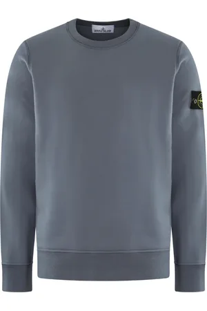 Stone Island Bluzy, Mężczyzna, Niebieski, XL, Niebieski Sweter z Logo